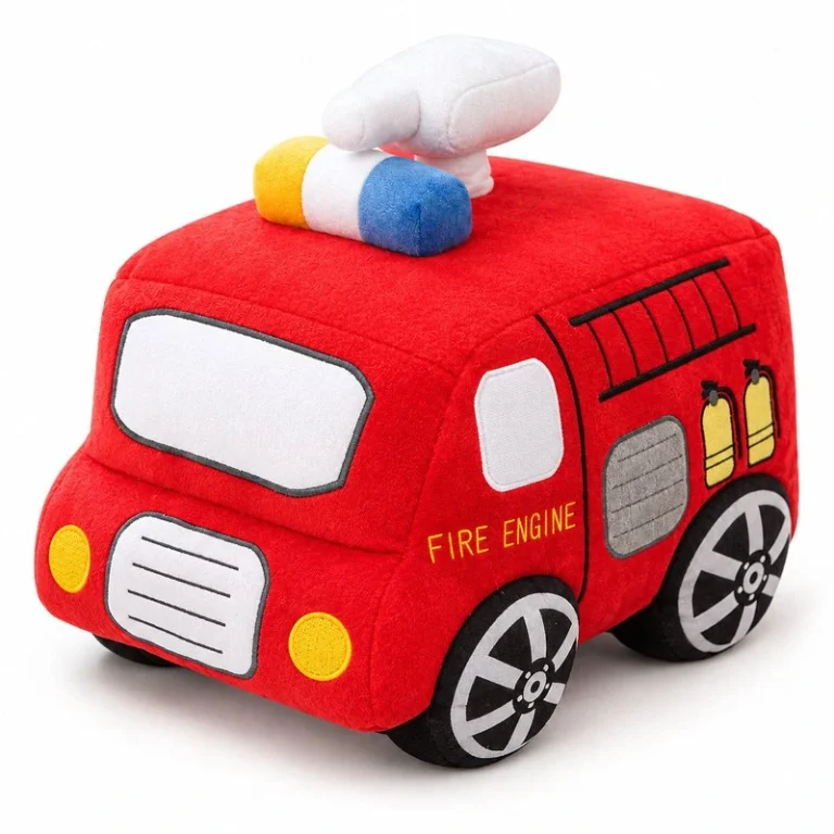 Red Fire Engine Plush Pillow