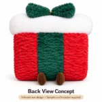 Red Green Christmas Gift Box Plush — reverse construction concept.