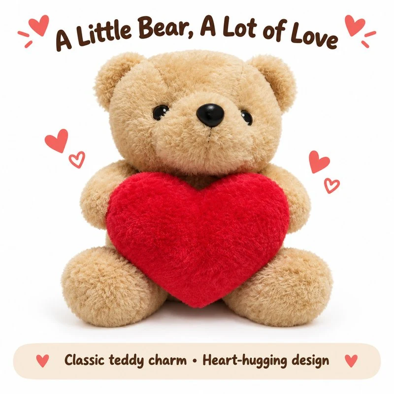 Short Limb Red Heart Teddy Bear Plush