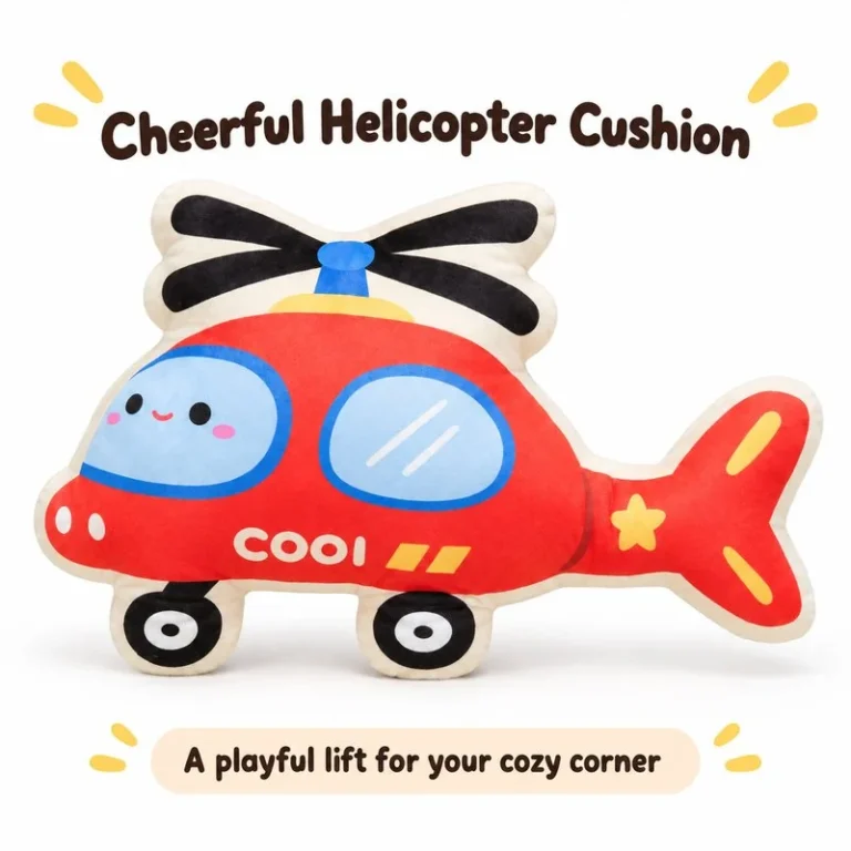 Red Helicopter Plush Cushion