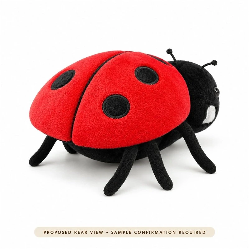 Red Ladybug Plush — back view concept