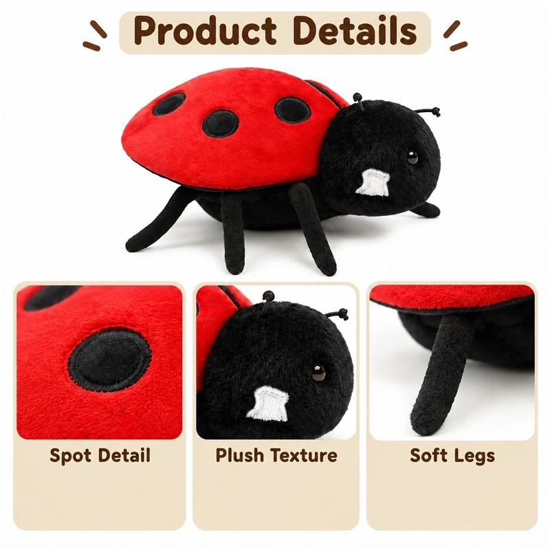 Red Ladybug Plush — construction detail concept