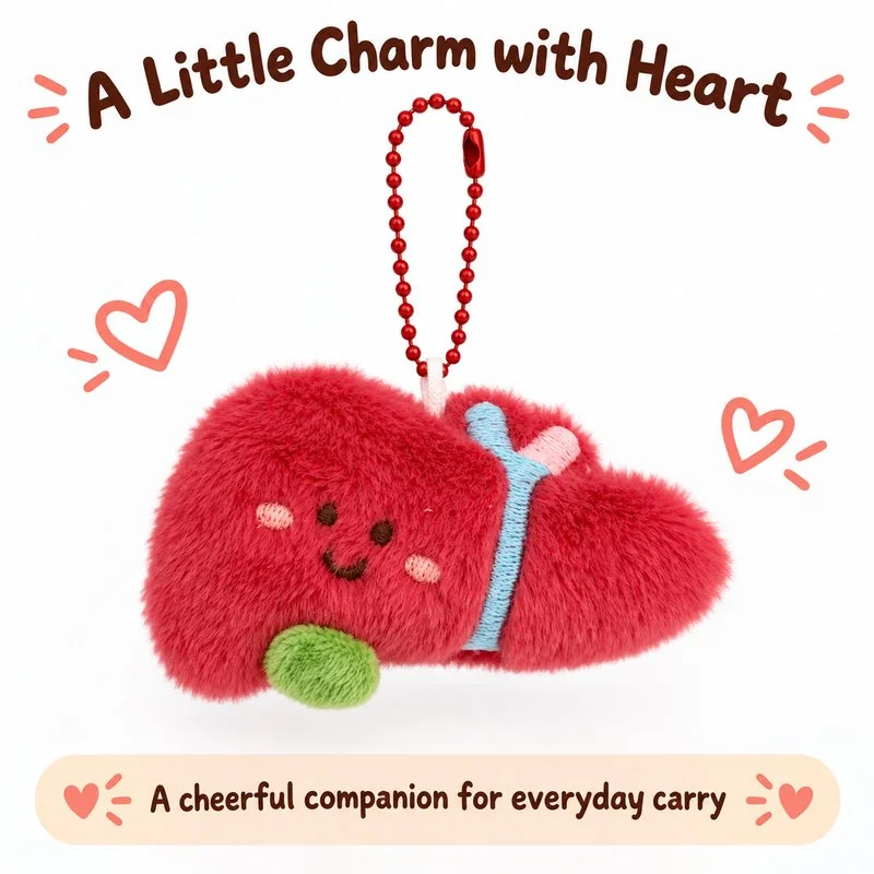Red Liver Plush Keychain