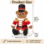 Red Nutcracker Soldier Bear Plush — proposed size reference; dimensions require sample confirmation.