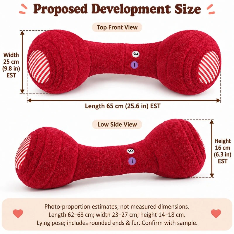Red Telephone Handset Plush Pillow — proposed size reference; dimensions require sample confirmation.