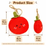 Red Tomato Plush Keychain — proposed size reference; dimensions require sample confirmation.