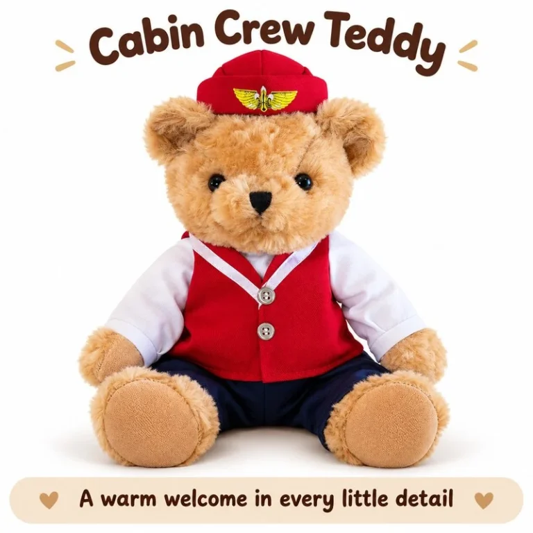 Red Uniform Cabin Crew Teddy Bear