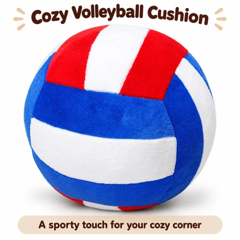 Red White Blue Volleyball Plush Cushion