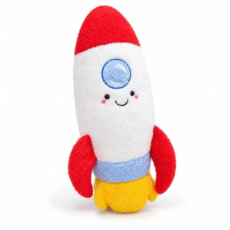 Red White Rocket Plush Toy