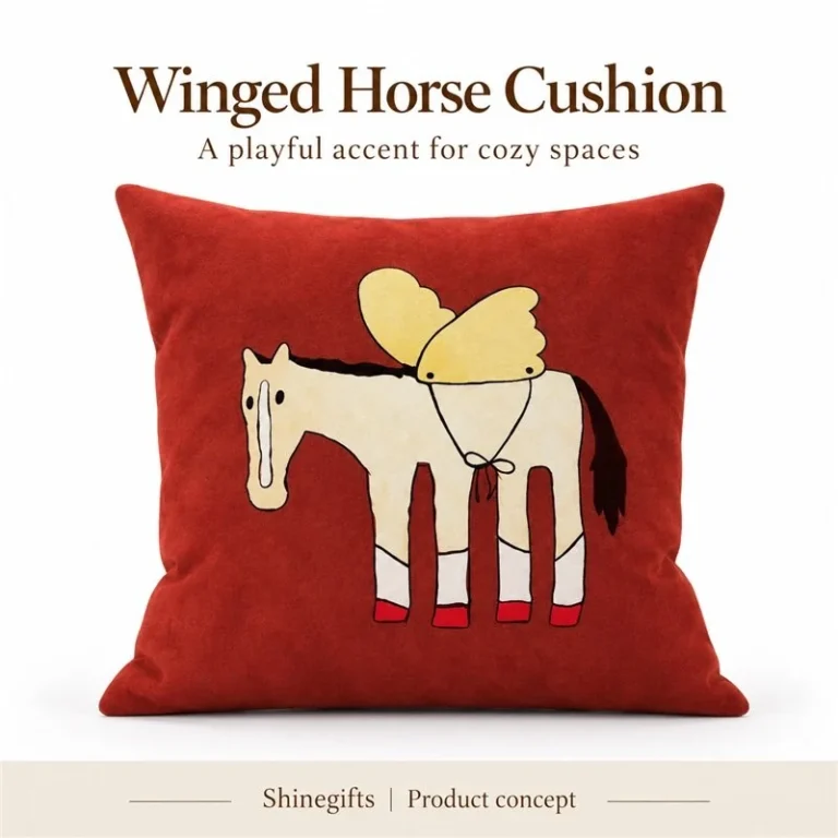 Red Winged Horse Pillow