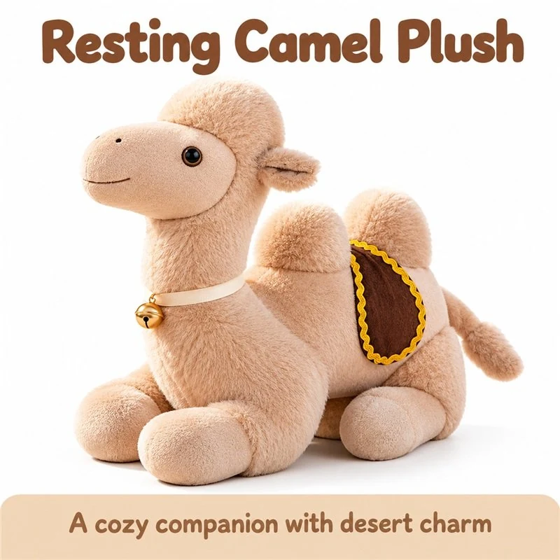 Resting Tan Camel Stuffed Animal