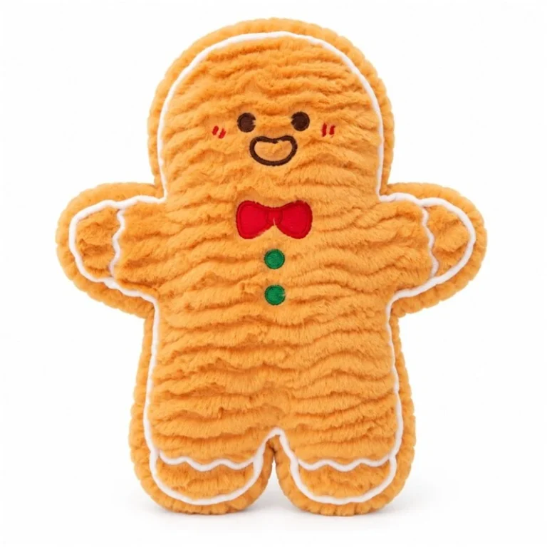 Ribbed Gingerbread Man Plush Pillow