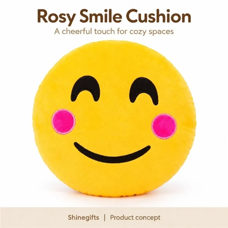 Rosy Smile Emoji Plush Pillow