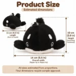 Round Black Orca Plush Keychain — proposed size reference; dimensions require sample confirmation.