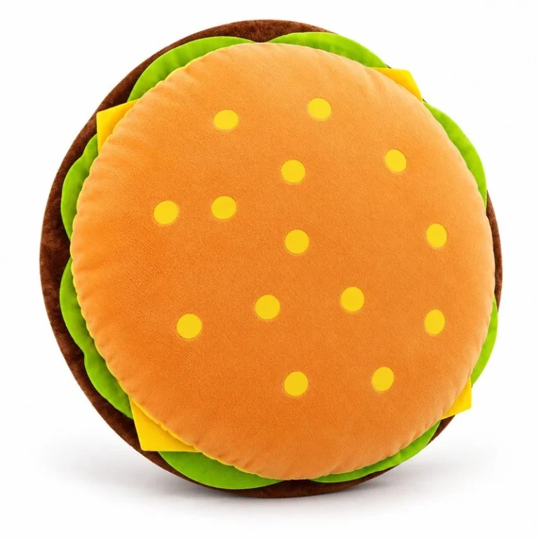 Round Hamburger Plush Pillow