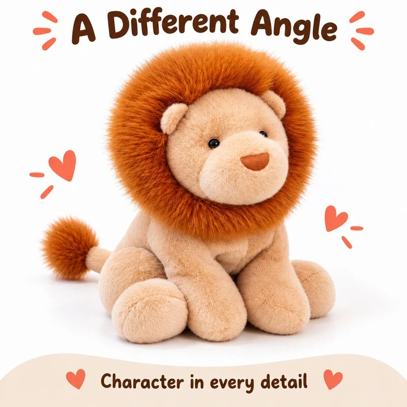 Round Mane Lion Cub Plush — additional angle concept.