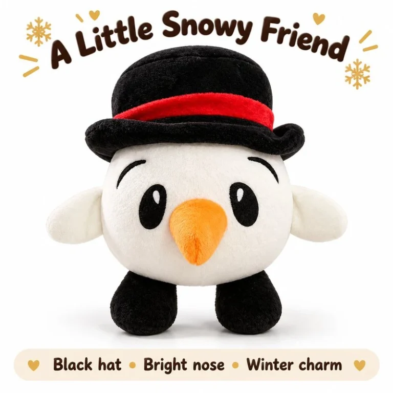 Round Top Hat Snowman Plush