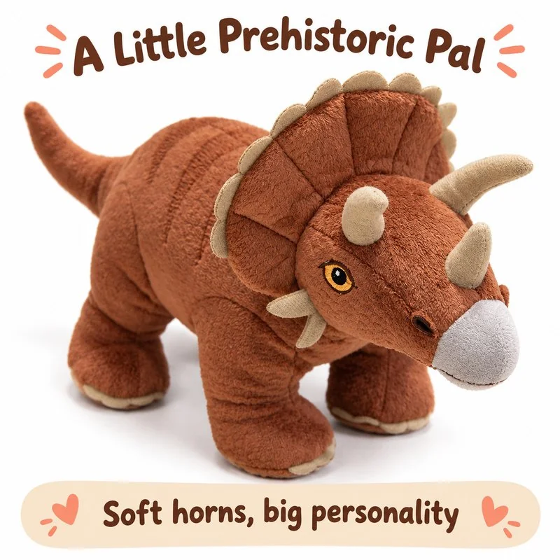 Rust Triceratops Plush