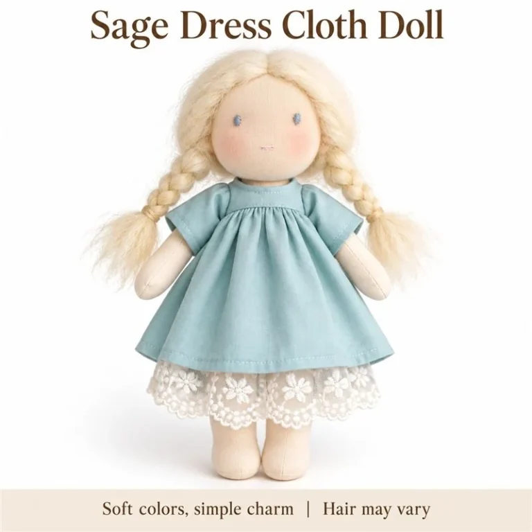 Sage Dress Braided Cloth Doll