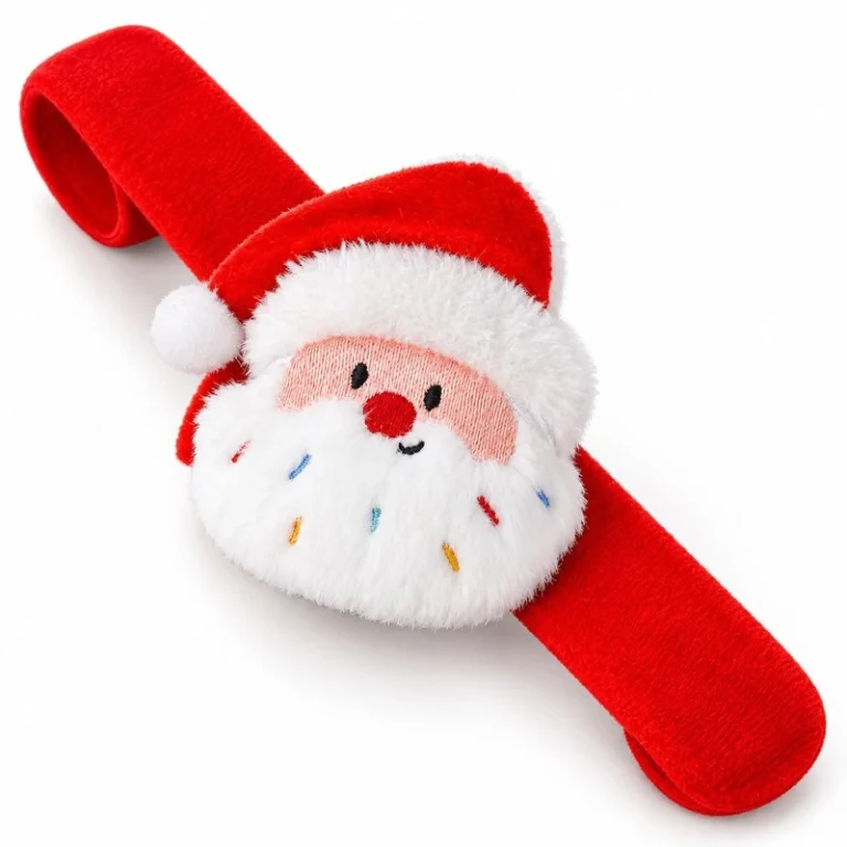 Santa Face Plush Slap Bracelet