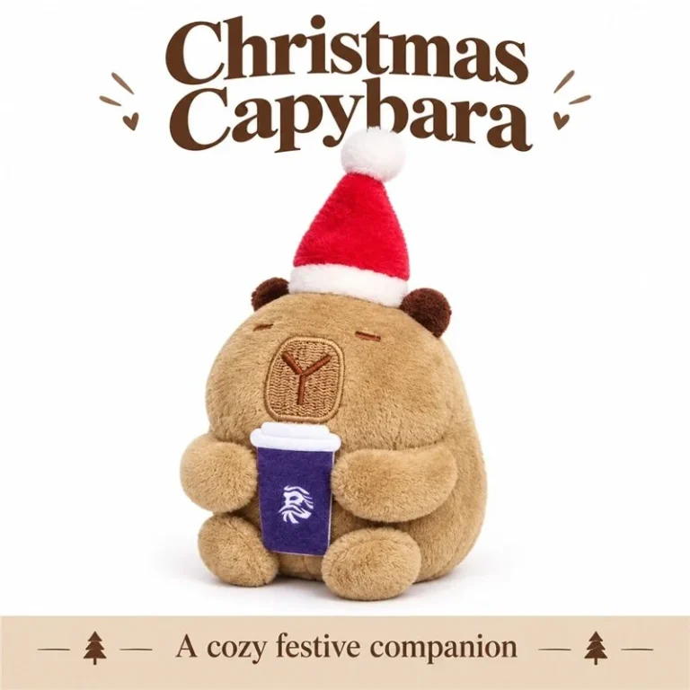 Santa Hat Capybara Plush