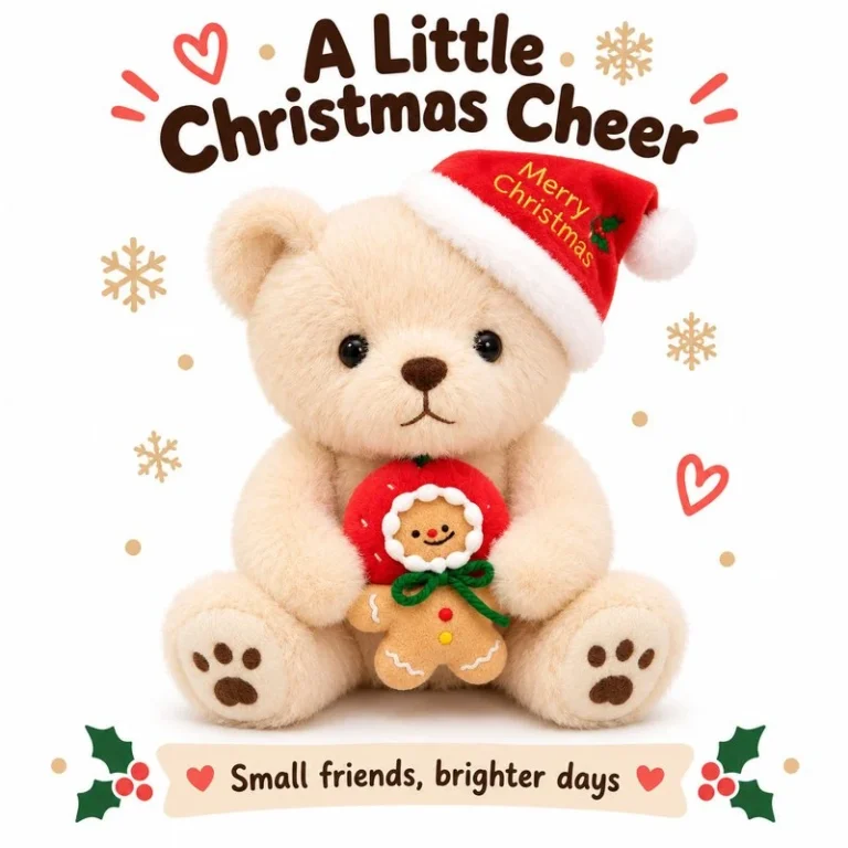 Santa Hat Gingerbread Teddy Bear Plush