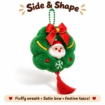 Santa Wreath Plush Ornament — additional angle concept.