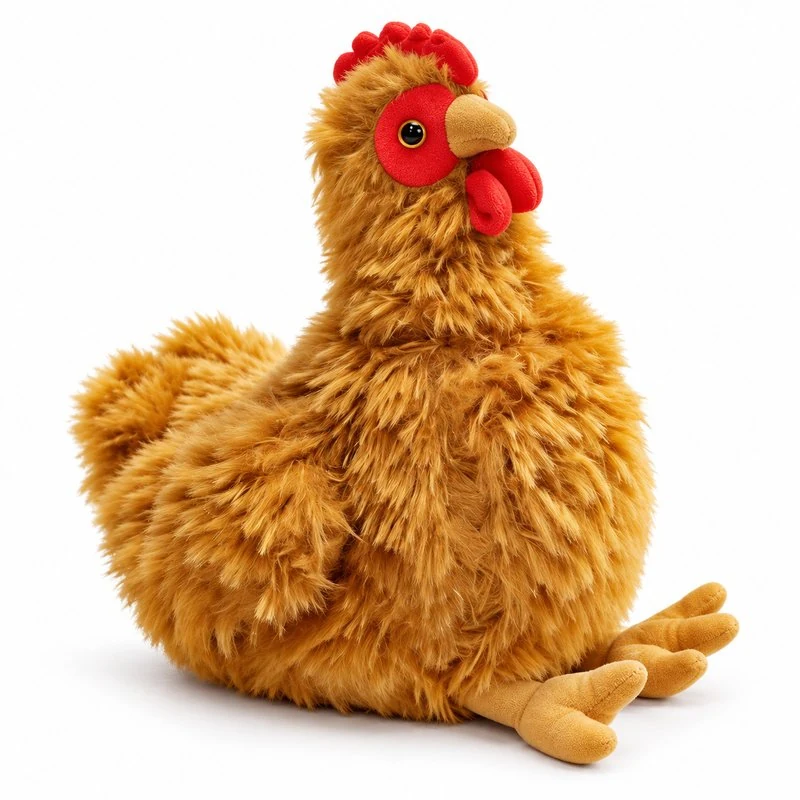 Shaggy Brown Hen Plush — plush design concept