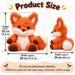 Shaggy Orange Fox Plush — proposed size reference; dimensions require sample confirmation.