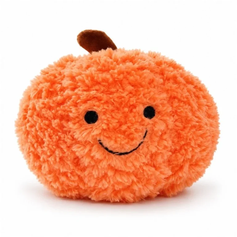 Shaggy Smiling Pumpkin Plush