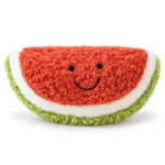 Shaggy Semicircle Watermelon Plush; AI concept reference, final sample and specifications to be confirmed.