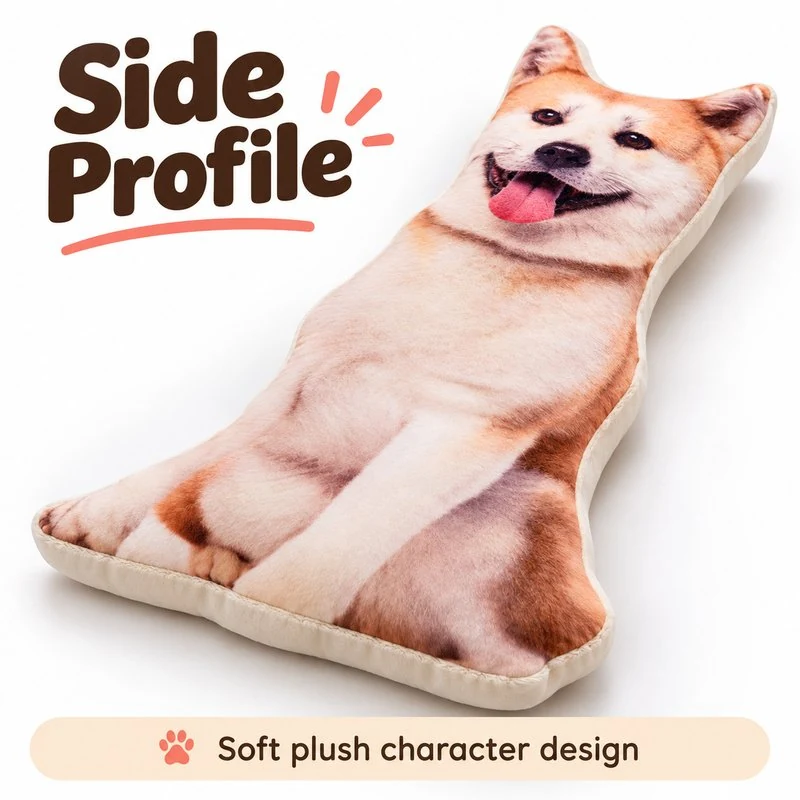 Shiba Inu Printed Plush Pillow — additional angle concept.