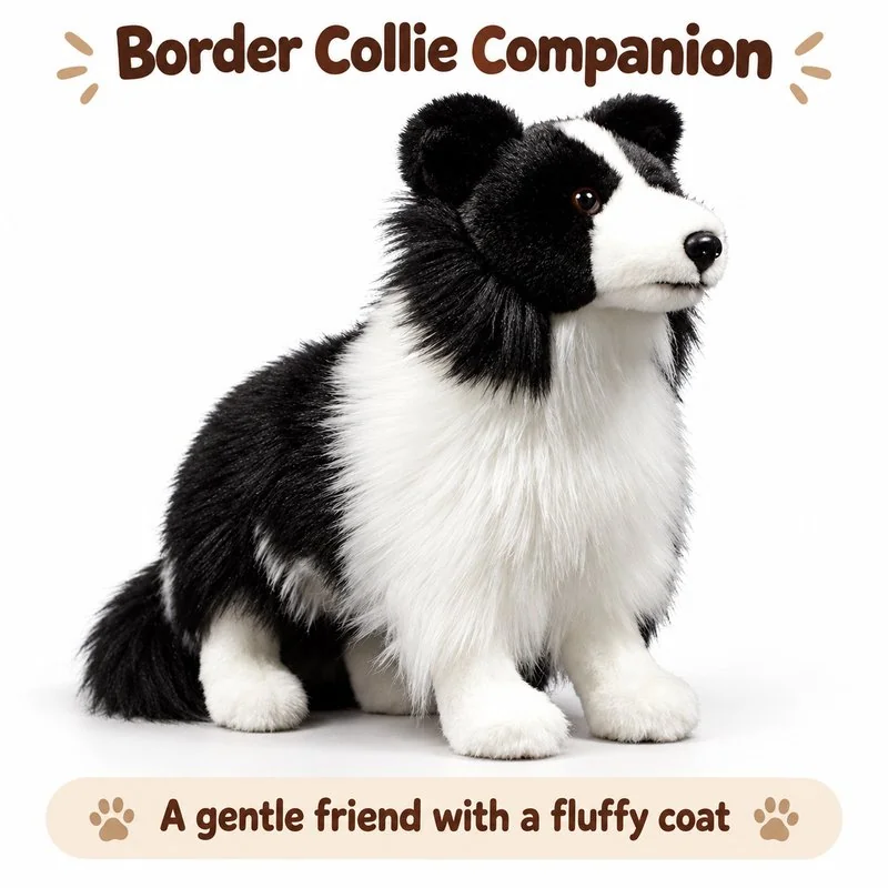 Sitting Border Collie Plush