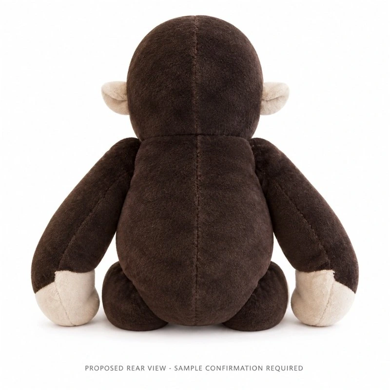 Sitting Brown Gorilla Plush — back view concept