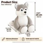 Long Arm Gray Husky Plush — proposed size reference; dimensions require sample confirmation.