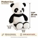 Long Arm Sitting Panda Plush — proposed size reference; dimensions require sample confirmation.