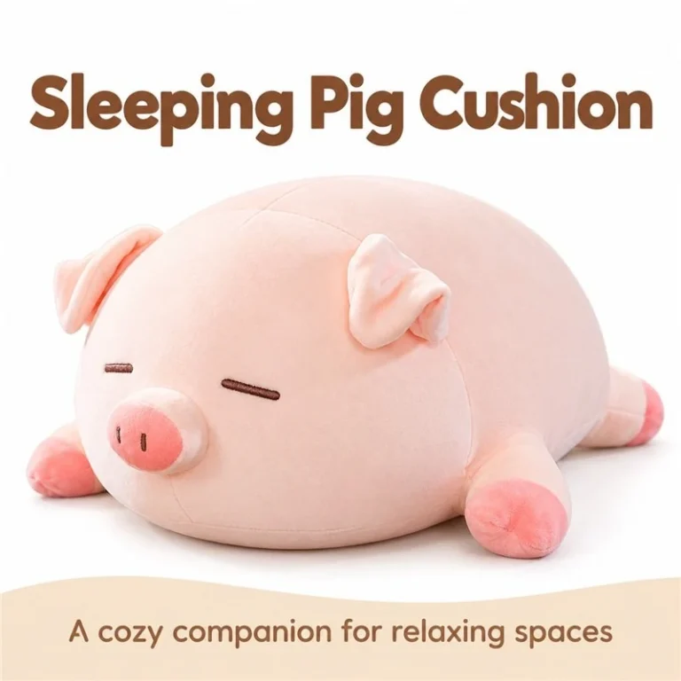 Sleeping Pink Pig Plush Pillow