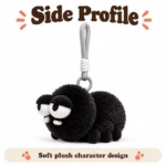 Sleepy Black Spider Plush Keychain — additional angle concept.