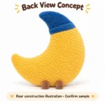 Sleepy Moon Plush Pillow — reverse construction concept.