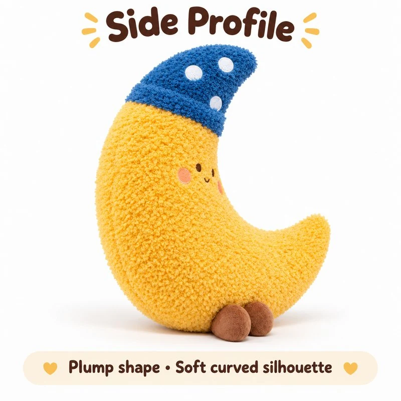 Sleepy Moon Plush Pillow — additional angle concept.