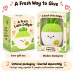 Sleepy White Radish Plush — optional packaging concept; final artwork, fit and quotation require confirmation.