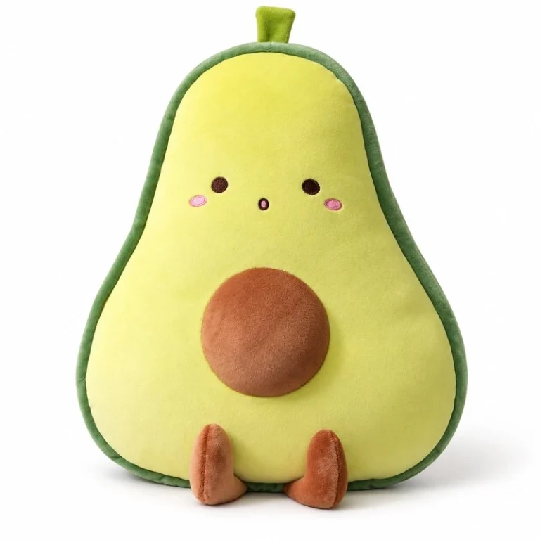 Smiling Half Avocado Plush Cushion