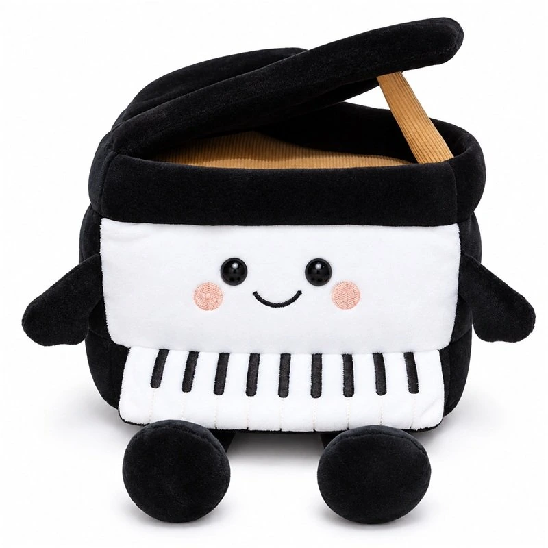 Smiling Black Grand Piano Plush