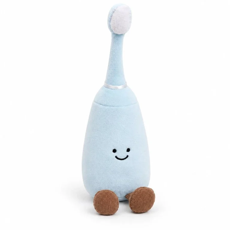 Smiling Blue Toothbrush Plush Toy