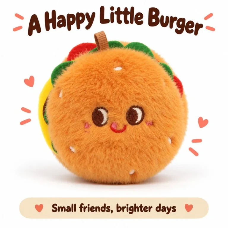 Smiling Burger Plush Charm