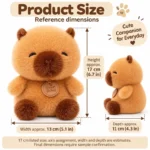 Smiling Capybara Plush — proposed size reference; dimensions require sample confirmation.