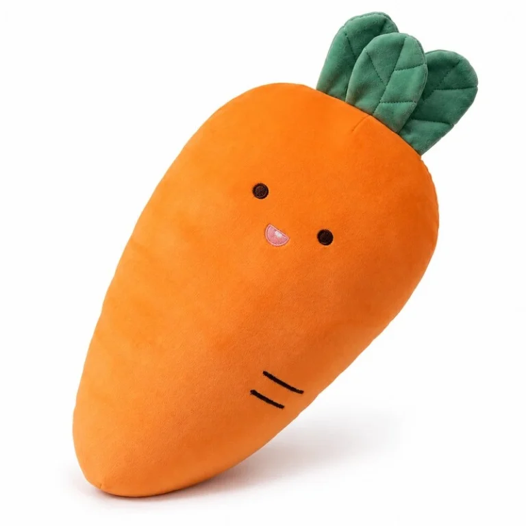 Smiling Flat Carrot Plush Cushion