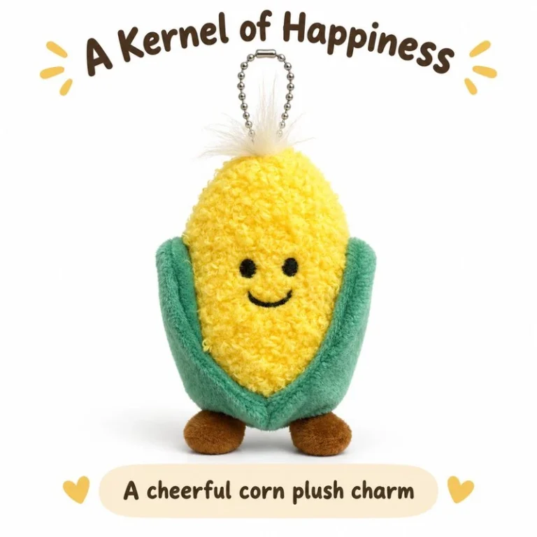 Smiling Corn Plush Keychain