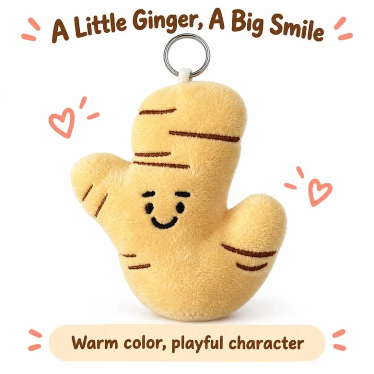 Smiling Ginger Plush Keychain