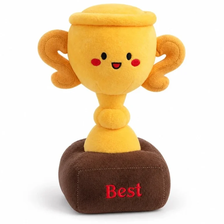 Smiling Gold Trophy Plush Toy